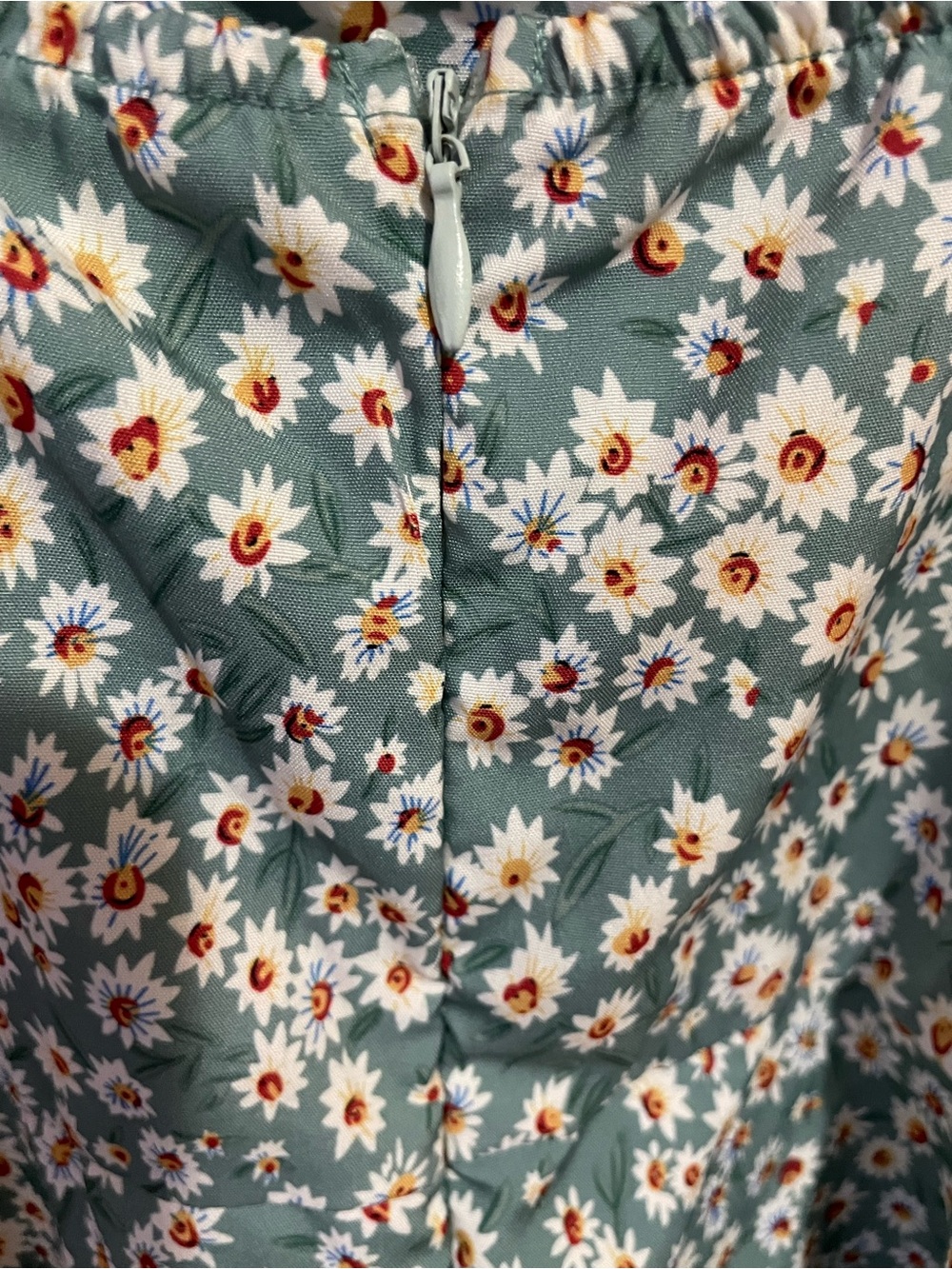 Blue Floral Ruffled Mini Dress - Picture 7 of 8